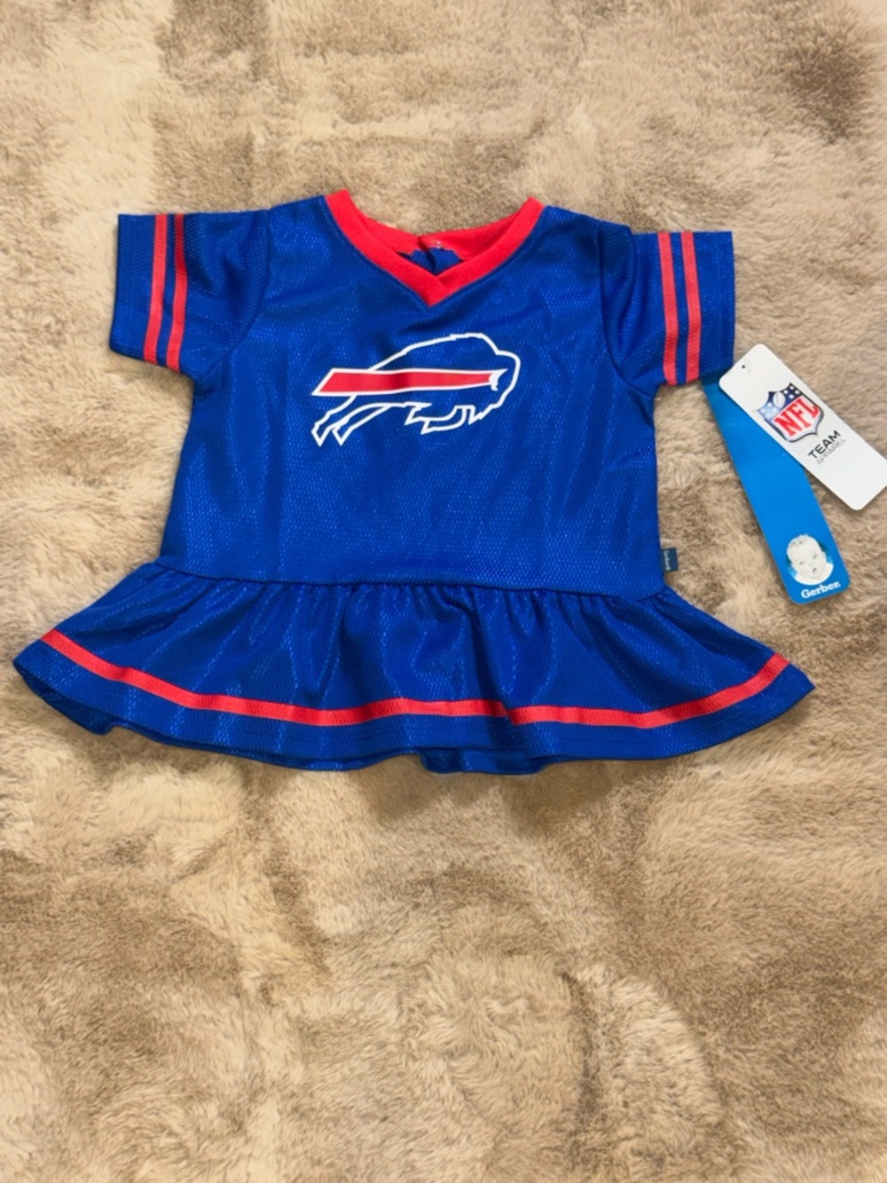 NWT Gerber x NFL Buffalo Bills Baby Girls Jersey Dress 6-12m